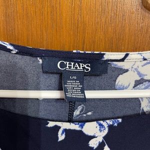 Chaps Dress. Blue / White flower print. Size L.
